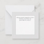 シッエレガントクなロマンチックな「ありがとう」グレーフローラ ノートカード (裏面)