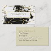 シッエレガントクウォーターカラーブラック金ゴールドプロフェッショナル 名刺 (正面/裏面)