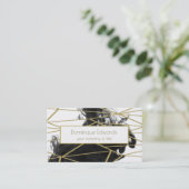 シッエレガントクウォーターカラーブラック金ゴールドプロフェッショナル 名刺 (スタンド正面)