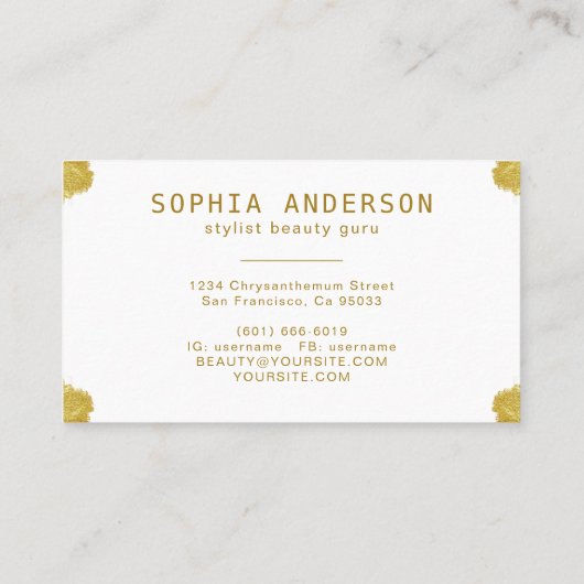 シッエレガントクゴールデン&シグネチャースクリプトビジネスバス 名刺 (裏面)