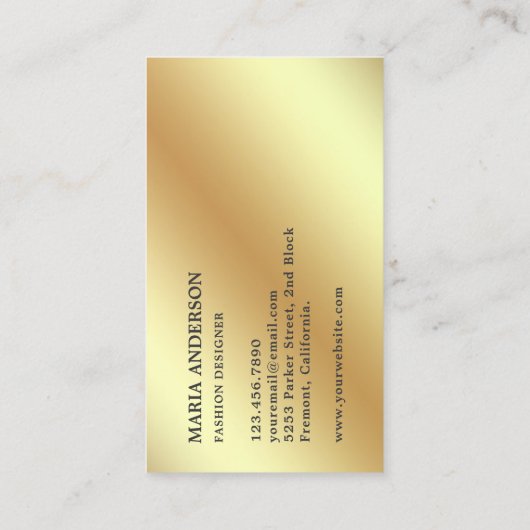 シッエレガントクゴールドフォフェイクイルパリエッフェルタワー 名刺 (裏面)