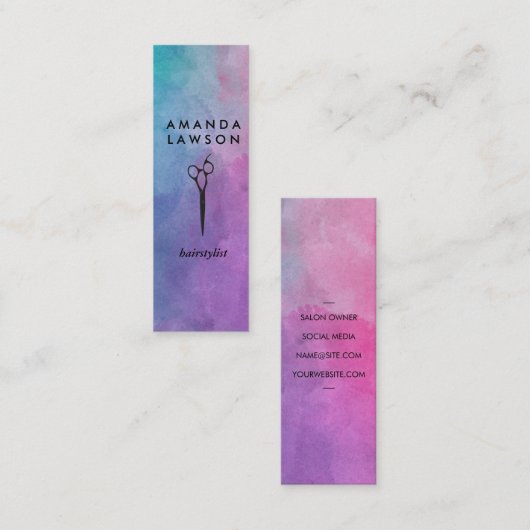 シッエレガントクシーズコームウォーターの色 スキニー名刺 (正面/裏面)