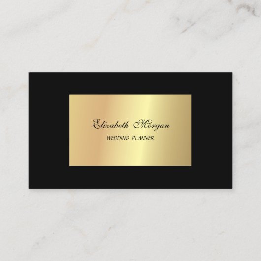 シッエレガントクスタイリッシュプロフェッショナルフェイク、金ゴールド、黒 名刺 (正面)