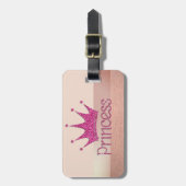 シッエレガントクスタイリッシュ、キラキラのティアラプリンセス ラゲッジタグ (正面縦)