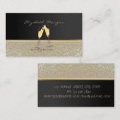 シッエレガントクスタイリッシュ,ダマスク,ブラック,グラス 名刺 (正面/裏面)