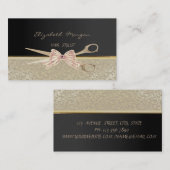 シッエレガントクスタイリッシュ・ダマスク・ブラック・ハサミ 名刺 (正面/裏面)