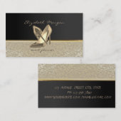 シッエレガントクスタイリッシュ、ダマスク、ブラック、ヒール 名刺 (正面/裏面)