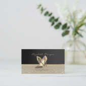 シッエレガントクスタイリッシュ、ダマスク、ブラック、ヒール 名刺 (スタンド正面)