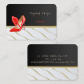 シッエレガントクスタイリッシュ・ブラック・レッドヒール 名刺 (正面/裏面)