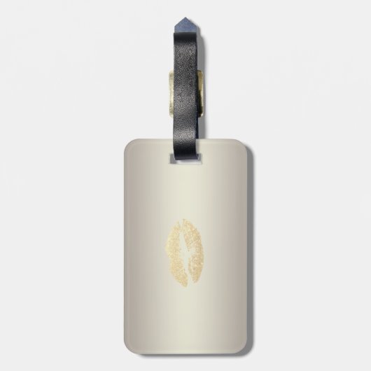 シッエレガントクスタイリッシュ – 光沢のあるフォイルのコンフェティ、唇 ラゲッジタグ (裏面縦)