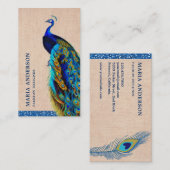 シッエレガントクバーラ素朴ップブルーインディアンピーコック 名刺 (正面/裏面)