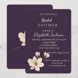 シッエレガントクマグノリアブライダルシャワー 招待状
