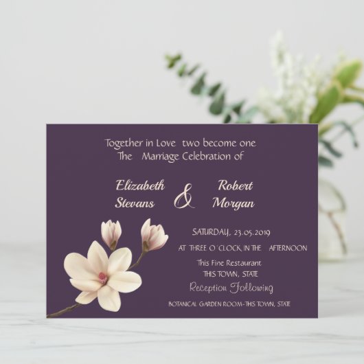 シッエレガントクマグノリア結婚式招待状 招待状 (スタンド正面)