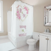 シッエレガントクミニマルイニシャル文字モノグラム名 シャワーカーテン (インサイチュ)