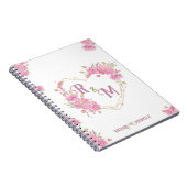 シッエレガントクミニマルイニシャル文字モノグラム名 ノートブック (右側)