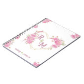 シッエレガントクミニマルイニシャル文字モノグラム名 ノートブック (左側)