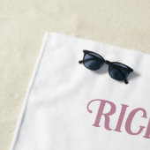 シッエレガントクミニマルイニシャル文字モノグラム名 ビーチタオル (インサイチュ)