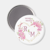 シッエレガントクミニマルイニシャル文字モノグラム名 マグネット (正面/裏面)