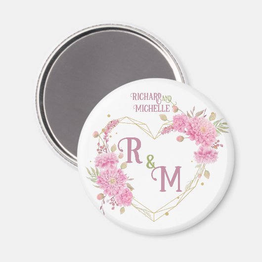 シッエレガントクミニマルイニシャル文字モノグラム名 マグネット (正面/裏面)