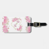 シッエレガントクミニマルイニシャル文字モノグラム名 ラゲッジタグ (正面横)