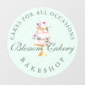 &シッエレガントクミントウォーターカラーフローラケーキベーカリー ウィンドウサイン (シート)