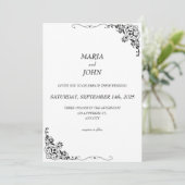 シッエレガントクモダンクラシック白黒 招待状 (スタンド正面)