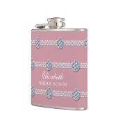 シッガーリークエレガントダイアモンド真珠ブライデスメイド フラスク (左)