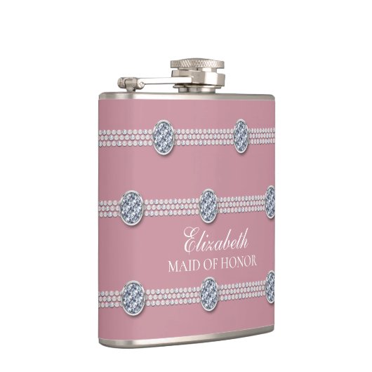 シッガーリークエレガントダイアモンド真珠ブライデスメイド フラスク (右)