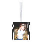 シッガーリークスタイリッシュ白黒ゼブラプリント キューブオーナメント (右)