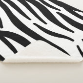 シッガーリークスタイリッシュ白黒ゼブラプリント シェルパブランケット (3/4)
