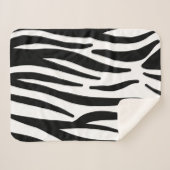 シッガーリークスタイリッシュ白黒ゼブラプリント シェルパブランケット (正面(横))