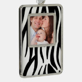 シッガーリークスタイリッシュ白黒ゼブラプリント シルバープレートフレームオーナメント (右)