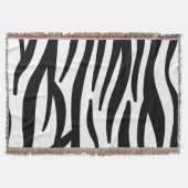 シッガーリークスタイリッシュ白黒ゼブラプリント スローブランケット (正面)