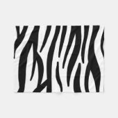 シッガーリークスタイリッシュ白黒ゼブラプリント フリースブランケット (正面(横))