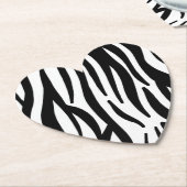 シッガーリークスタイリッシュ白黒ゼブラプリント ペーパーコースター (アングル)