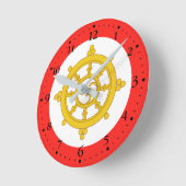 シッキム王国の旗 ラウンド壁時計 (傾斜)