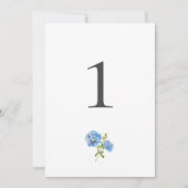 シックあじさいテーブルナンバ結婚ーズフラットカード シーズンカード (正面)