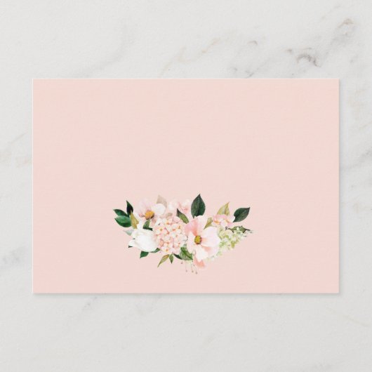 シックあじさい赤面ピンクフローラウェディングレセプション エンクロージャーカード (裏面)
