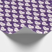 シックありがとう!フローラルパターン赤面ハート ラッピングペーパー (角)