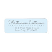 シックおもしろいグレーベビーブルーシンプルタイポグラフィ ラベル (正面)