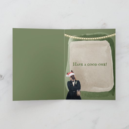 シックおもしろいドイツシェパードホリデーグリーティング シーズンカード (内部)