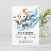 シックおもしろいモンキー誕生日 招待状 (スタンド正面)