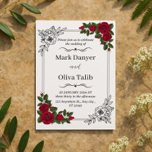 シックおよびスタイリッシュ結婚式招待状 – カスタマイズ可能