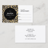 シックおよびスタイリッシュ金ゴールドレオパード印刷アポイントメント 予約カード (正面/裏面)
