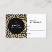 シックおよびスタイリッシュ金ゴールドレオパード印刷アポイントメント 予約カード (正面)