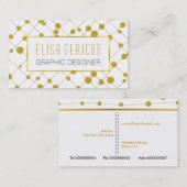 シックおよびトレンディー金ゴールドフォイルビーズパターンとフレーム 名刺 (正面/裏面)