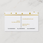 シックおよびトレンディー金ゴールドフォイルビーズパターンとフレーム 名刺 (裏面)