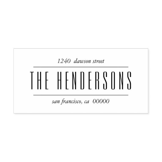 シックおよびモダンファミリースクはっきりしたリプト差出人住所 セルフインキングスタンプ (デザイン)