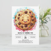 シックお洒落スイーツクッキー誕生日 招待状 (スタンド正面)