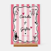 シックお洒落ハンドドローブライダルシャワー卓上 アクリルサイン (正面)